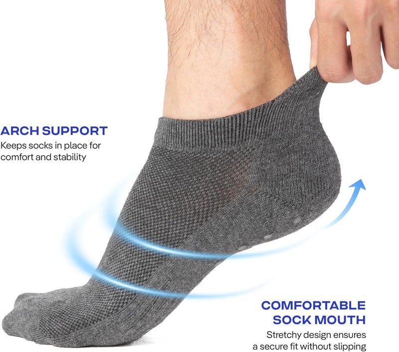 CoolMate Store Mens Grip Socks Men Non Slip Size 6-10-13-14, Non Slip Pilates Yoga Socks for Men with Grips, Grippy - Image 4